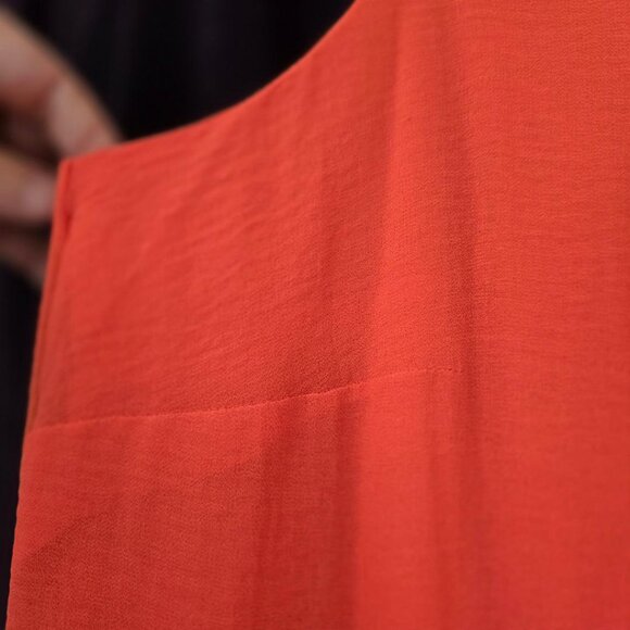 1X  Chloe+rene Sleeveless A-Line Lined Knee Length Shift Dress Orangie Red - Picture 8 of 9